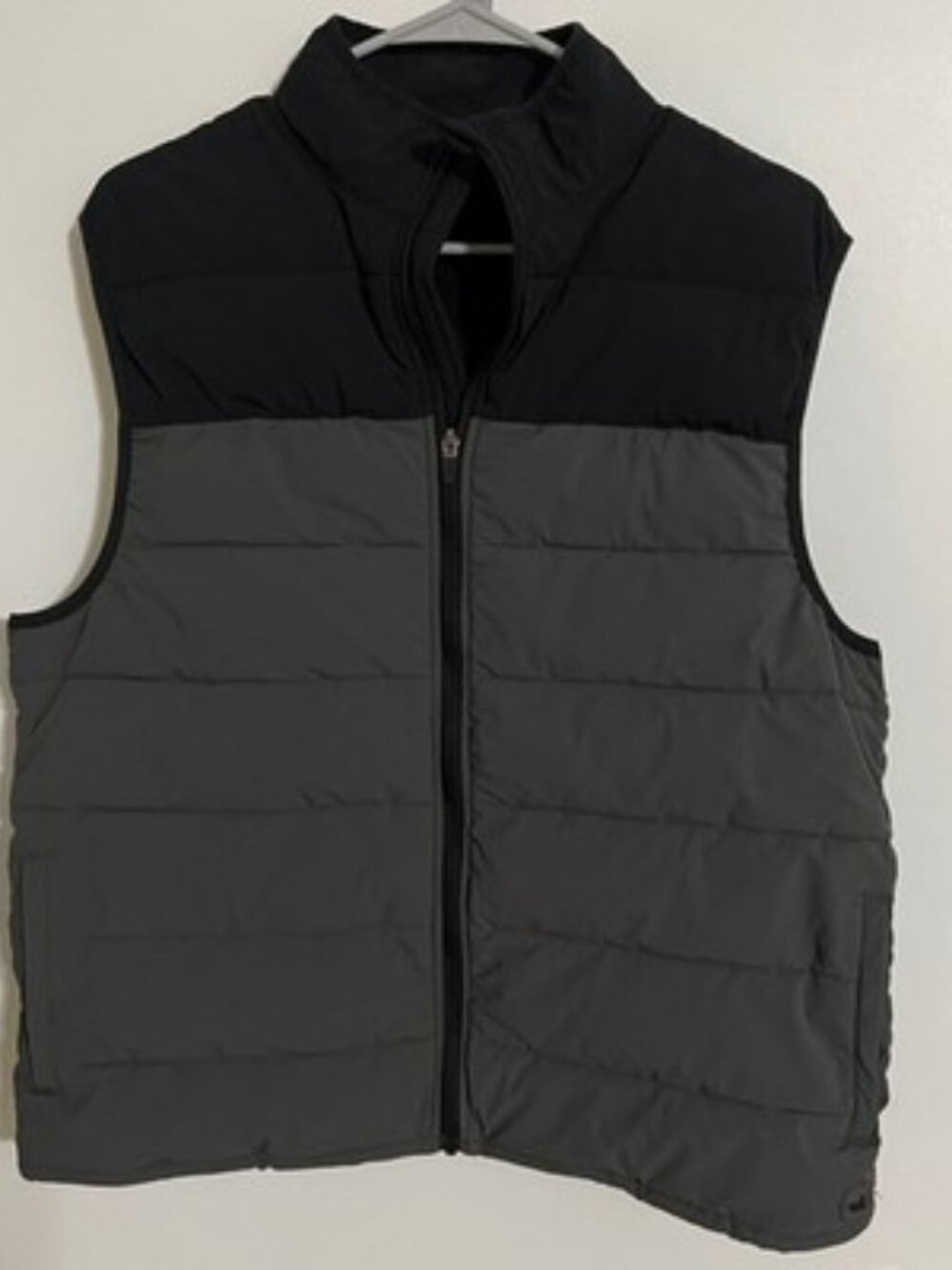 Southern Marsh Mens Puffer Vest Charcoal Grey Black Colorblock Full Zip Large